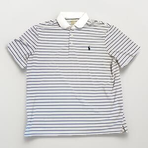 Ralph Lauren Shirt Men's L Classic Fit Polo Golf Performance Pony White Blue